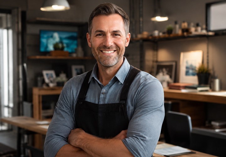Colorado small business owner in his shop
